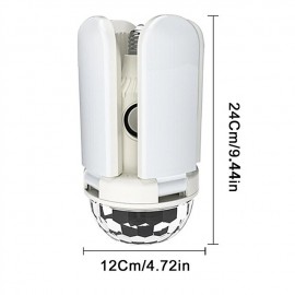 Colorful LED E27 Bulb 4-Leaves Lamp Music Bluetooth Audio Folding Remote Control Christmas Projection Starry Light
