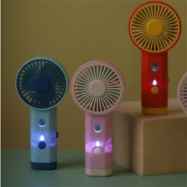 Mini Handheld Fan with Spray Function and 3 Adjustable Speeds Portable Makeup Cooling Fan USB Rechargeable Pocket Fan with Lanyard for Home Office and Outdoor Activities
