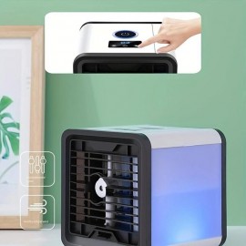 1pc New USB Mini Air Conditioner Fan Cold Air Machine Cooler Home Desktop Refrigeration Small Air Conditioner Mobile Humidifier Water Cooling Fan Summer Essential Office Essential
