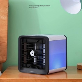 1pc New USB Mini Air Conditioner Fan Cold Air Machine Cooler Home Desktop Refrigeration Small Air Conditioner Mobile Humidifier Water Cooling Fan Summer Essential Office Essential

