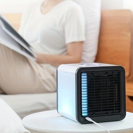 1pc New USB Mini Air Conditioner Fan Cold Air Machine Cooler Home Desktop Refrigeration Small Air Conditioner Mobile Humidifier Water Cooling Fan Summer Essential Office Essential
