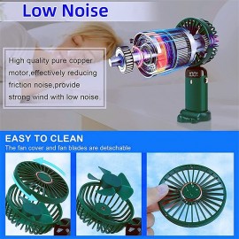 Mini Handheld Fan Portable Personal Fan Hanging Neck Fan 90 Adjustable USB Rechargeable Small Desk Fan 5 For Home Office Travel
