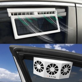 Solar Power Car Window Air Vent Auto Ventilato Conditioner Cool 3 Fan Cooler New
