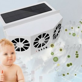 Solar Power Car Window Air Vent Auto Ventilato Conditioner Cool 3 Fan Cooler New
