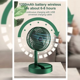 Portable USB Rechargeable Fan Office Household Foldable Telescopic Fan Low Noise High Battery Life Standby Mini Electric Fan
