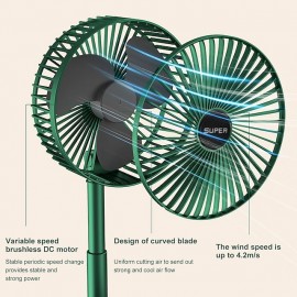 Portable USB Rechargeable Fan Office Household Foldable Telescopic Fan Low Noise High Battery Life Standby Mini Electric Fan
