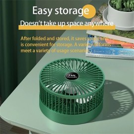 Portable USB Rechargeable Fan Office Household Foldable Telescopic Fan Low Noise High Battery Life Standby Mini Electric Fan
