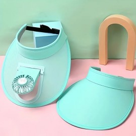 Candy Color USB Rechargeable Fan Cap Summer Fan Cap Adult Fan Cap
