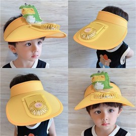 Candy Color USB Rechargeable Fan Cap Summer Fan Cap Adult Fan Cap
