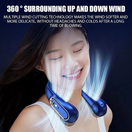 Portable Mini Hanging Neck Fan Digital Display Power ventilador Bladeless Neckband Fan Air Cooler USB Rechargeable Electric Fans
