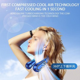 Portable Mini Hanging Neck Fan Digital Display Power ventilador Bladeless Neckband Fan Air Cooler USB Rechargeable Electric Fans
