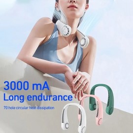 USB Charging Electric Portable Hanging Small Neck Fan Student Bladeless Mini Sports Fan
