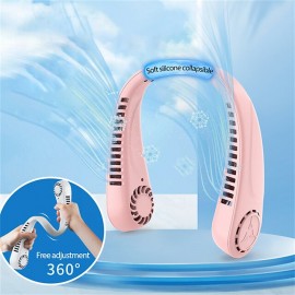 USB Charging Electric Portable Hanging Small Neck Fan Student Bladeless Mini Sports Fan
