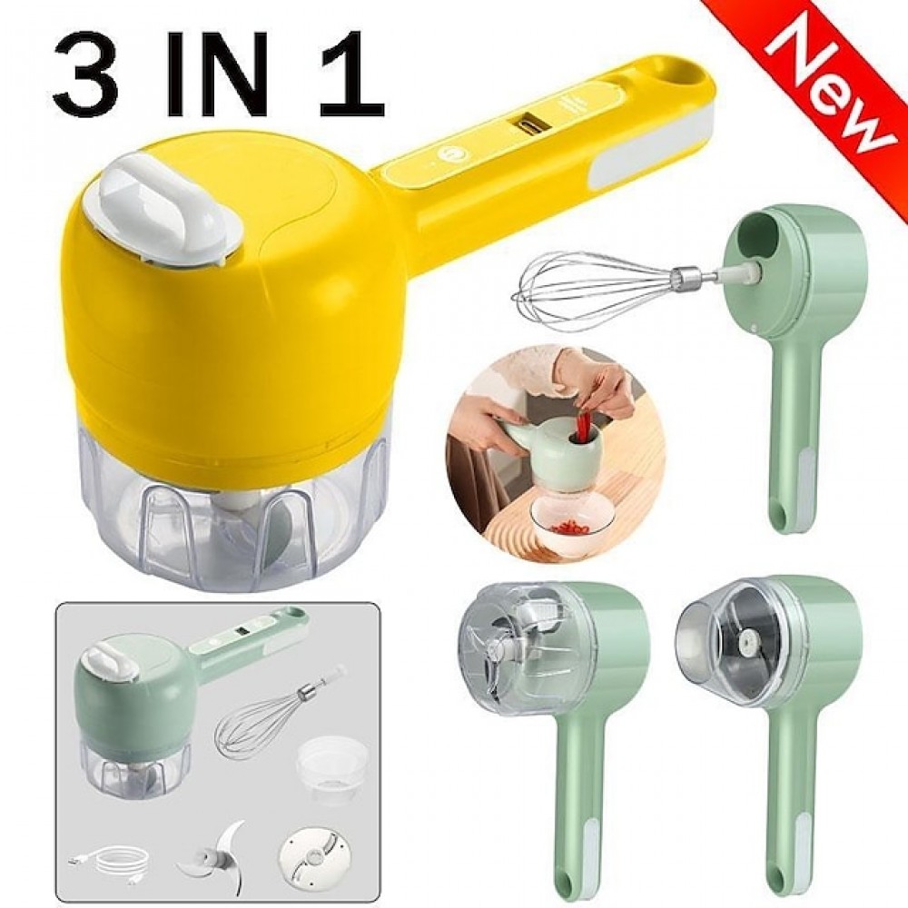 3 IN 1 Wireless Electric Garlic Chopper Crusher Automatic Egg Whisk USB Rechargeable Blender Mini Hand Mixer Milk Cream Beater Kitchen Food Mixer Masher
3 IN 1 Wireless Electric Garlic Chopper Crusher Automatic Egg Whisk USB Rechargeable Blender Mini Hand Mixer Milk Cream Beater Kitchen Food Mixer Masher